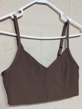 Aerie Sports Bra Adjustable Medium Support, Brown, Size Medium